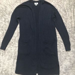 Navy blue long cardigan